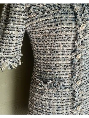 Loveholic Tweed Dress with Fringe Detail - No Size Tag! thumbnail 3