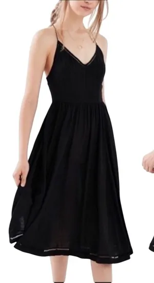 Urban Outfitters Cooperative Black Midi Flowy Dress Size 2 thumbnail 1