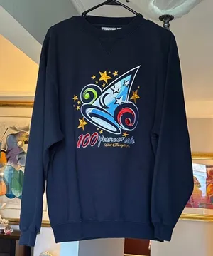 Vintage Walt Disney World "100 Years of Magic Embroidered Sweatshirt Sz M thumbnail 1