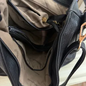 Montana West Hobo Slouchy Bag Shoulder Bag Purse Black Leather Gold Hardware thumbnail 4