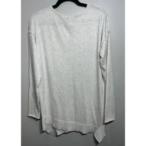 Verve Ami Sweater Asymmetrical Hem Long Sleeves Womens Size Medium Light Gray thumbnail 2