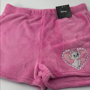 Disney Pink Fleece Shorts with Heart Cat Design thumbnail 2