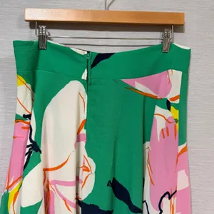Premier Amour Green Pink Floral High Waist Maxi Skirt Large Crepe Flowy Summer thumbnail 4