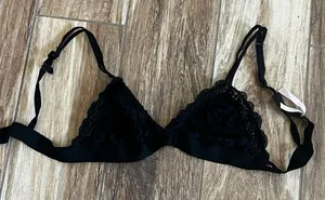 Pink Victoria's Secret black lace bralette thumbnail 1