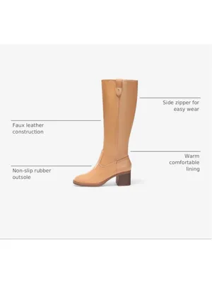 NEW Coutgo Knee High Low Chunky Heel Round Toe Tall Boots 11 thumbnail 4