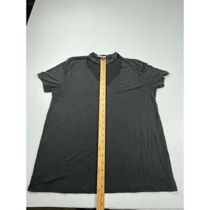 Hummingbird Cut Out Neck T-Shirt Casual‎ Top Comfy Tee Black Size S thumbnail 5