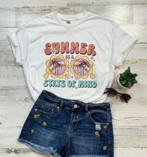 Summer State of Mind Women’s Medium White T-Shirt Short Sleeve thumbnail 1