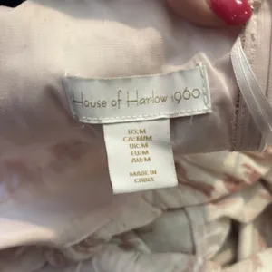 House of Harlow Linen Blend Midi‎ Dress Strap Tie Boho Beachy Resort Medium thumbnail 6
