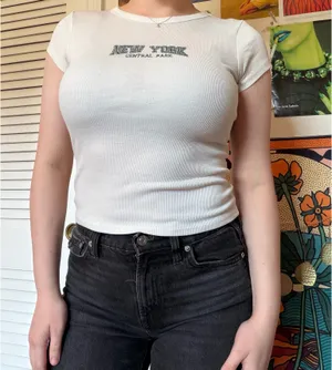 Orange Kiss ribbed tshirt thumbnail 3