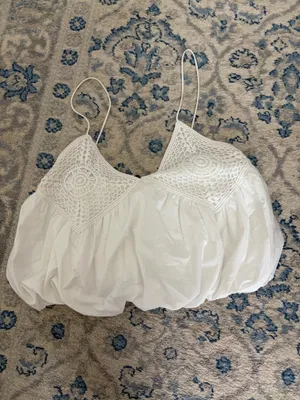 ZARA White Bubble Tank Top thumbnail 2