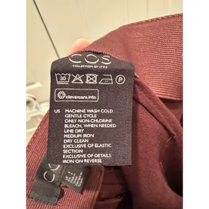 COS Womens Burgundy Slim Fit Side Zip Trousers Pants Size 6 Workwear Minimalist thumbnail 6