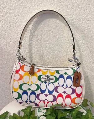 coach Teri Shoulder Bag In Rainbow Signature Canvas CA176 thumbnail 1
