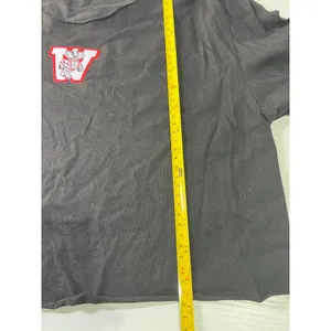 Wisconsin Badgers Bucky Badger Black Long‎ Sleeve Cropped T-Shirt Raw Hem Small thumbnail 7