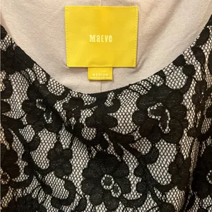 Maeve x Anthropologie Sirena Lilac & Black Lace‎ Fit & Flare Ruffle Dress Medium thumbnail 9