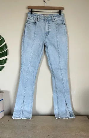 Abercrombie & Fitch The Skinny High Rise Split Leg Jeans thumbnail 1