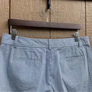 Talbots Womens Perfect Shorts Blue White Stripe Long Cotton Blend Size 10 thumbnail 5
