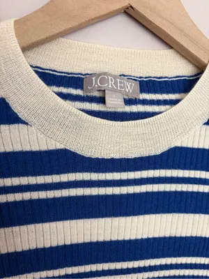 J. Crew Carolyn Three-Quarter Sleeve Striped Sweater Large thumbnail 4
