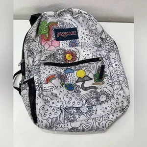 Jansport Cross Town Backpack Laptop Bag Color Me In Edition School Travel thumbnail 2