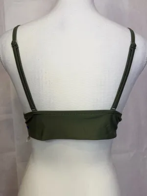 aerie Olive Green Lightweight Shirt-Style Bikini Set thumbnail 6