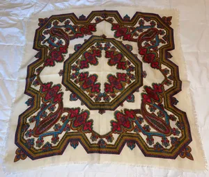 Vintage Colorful Paisley Patterned Scarf 30”x30” thumbnail 1