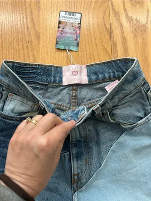 NWT REVICE DENIM 90's‎ Baby Candy Shop Jeans Size 25 Patchwork High Waist thumbnail 5