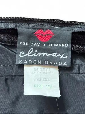 Climax by Karen Okada for David Howard VTG Gold Burgundy Velvet Strapless Dress thumbnail 2