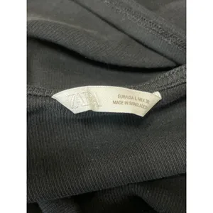 Zara Womens Black Knit Racerback Sleeveless Cropped Open Back Tank Top Size L thumbnail 4