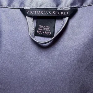 Victoria's Secret Satin Lace Robe Angel‎ Wings Gray Kimono M/L thumbnail 3