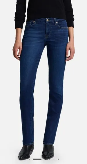 7 for all Mankind kimmie straight dark wash jeans 27 thumbnail 1