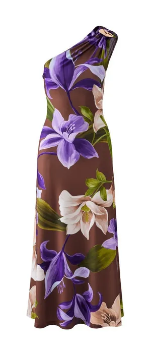 Boston Proper Printed One Shoulder Maxi Dress Size S Feminine Dress Floral thumbnail 1