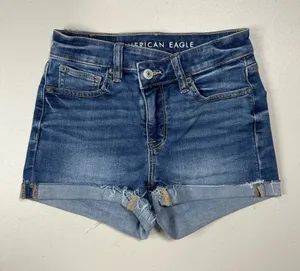 American Eagle Outfitters Dark Blue Denim Jean Shorts thumbnail 1