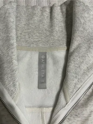 Athleta Light Heather Gray Half-Zip Pullover Sweatshirt thumbnail 2