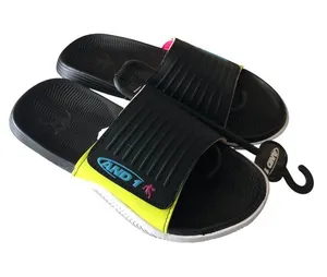 AND1 Nothin But The Best Slide Sandals Black Yellow Womens Size 11 thumbnail 1