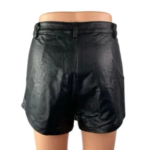 Princess Polly Women's Black Faux Vegan Leather High Waisted Mini Shorts Size 4 thumbnail 2