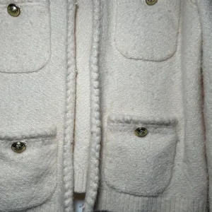 J.Crew Women Ivory Merino Wool Alpaca Blend Lady Jacket Cardigan BM246 Small thumbnail 3