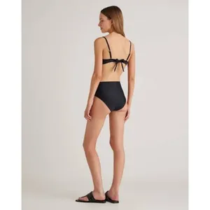 QUINCE High Rise High Leg Bikini Bottom MINIMALIST Black Size Medium M NWT NEW thumbnail 2