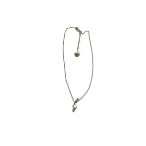 Necklace stainless‎ Silver tone heart 18 inch lobster claw adjustable clasp thumbnail 2