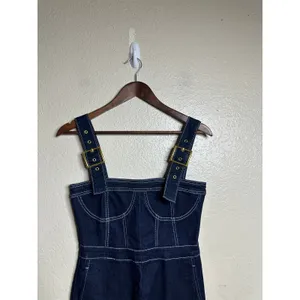 WeWoreWhat Corset Bustier Overall size M Dark Wash Denim Buckle Strap thumbnail 4