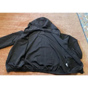 Brandy Melville Black Full Zip Hooded Windbreaker California Malibu Unisex thumbnail 5