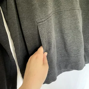 Nike gray white swoosh hooded sweatshirt hoodie women's size M kangaroo cotton thumbnail 3