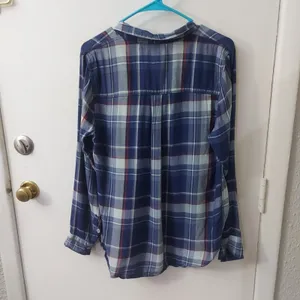 Jessica Simpson Plaid Button-down Shirt L Cabincore Cowgirl Western Coverup thumbnail 4
