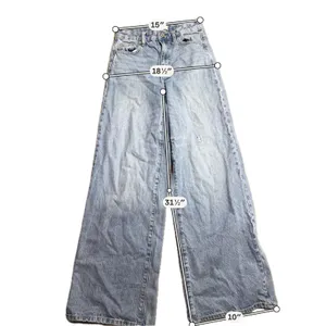 PacSun Jessie High Rise Baggie Jeans Light Wash Wide Leg‎ Distressed Size 25 thumbnail 4