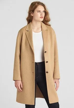Gap ladies oversized wool blend car pea coat size XL with pockets thumbnail 1