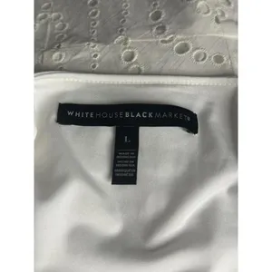 White House Black Market ivory casual MJ lace-up sleeveless tank Size Large thumbnail 6