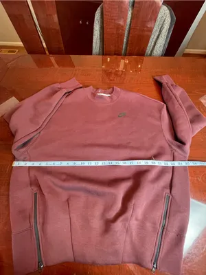Nike Sportswear Tech Fleece Style Crewneck Sweatshirt Maroon Burgundy Sz S thumbnail 8