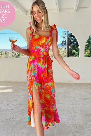 Show Me Your Mumu Garden Midi Dress Miss Malibu, EUC, Medium, MSRP $198 thumbnail 1