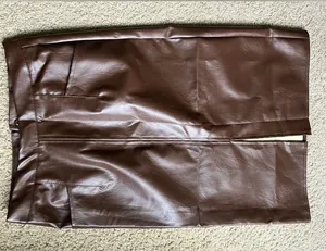 PU Leather Skirts for Women High‎ Waist Fall Straight Elegant Split Midi Skirts thumbnail 1