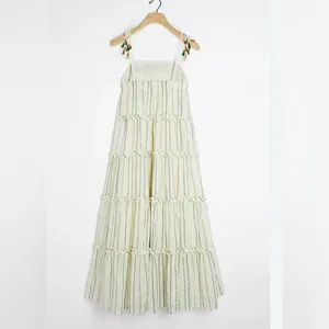 Anthropologie Safa Tiered Shimmer‎ Midi dress size Small thumbnail 3