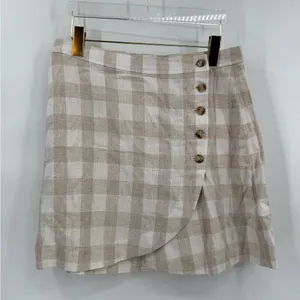 Madewell Linen-Blend Tulip-Hem Mini‎ Skirt Undyed Edition Women’s Size 10 thumbnail 3