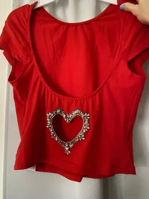 Heart Shein Cut-Out Top thumbnail 1